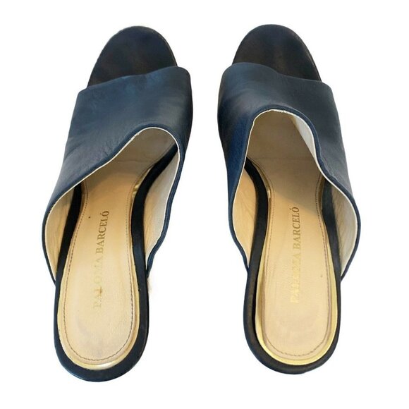 PALOMA BARCELO Blue Leather Espadrille Sandals 9.5 - Picture 3 of 12